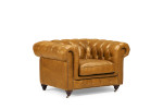 Jefferson Chesterfield Leather Armchair - Tan -