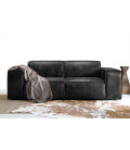 Jagger 2 Seater Leather Couch - Lead -