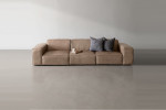 Jagger Leather Modular - 4 Seater Couch - Smoke