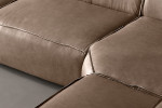Jagger Leather Modular - Grand Corner Couch with Ottoman - Smoke -