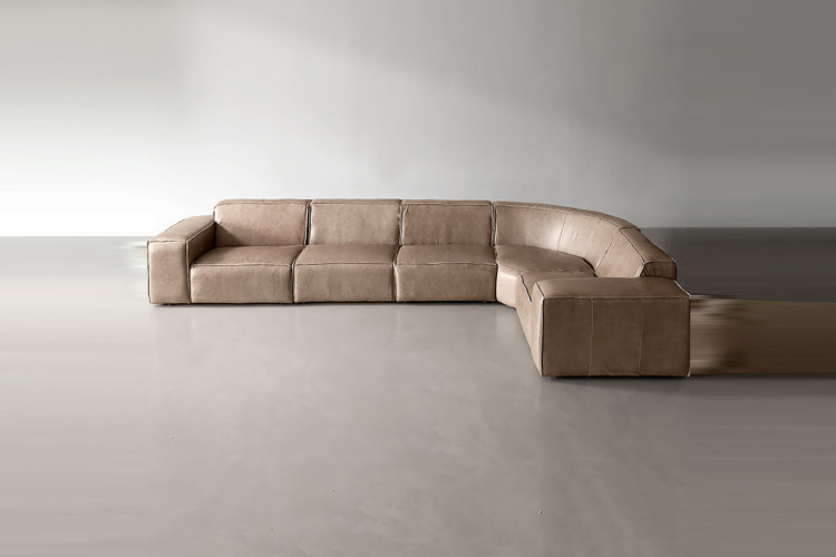 Jagger Leather Modular - Grand Corner Couch Set - Smoke -