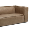Jayhawk 3 Seater Leather Couch - Smoke -