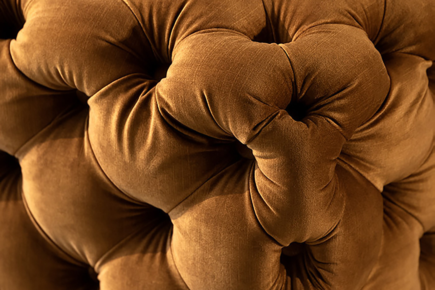 Barkley Velvet Tufted Cube Ottoman Aged Mustard Cielo