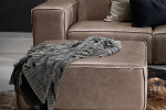 Jagger Leather Modular - Corner Couch With Ottoman - Smoke -