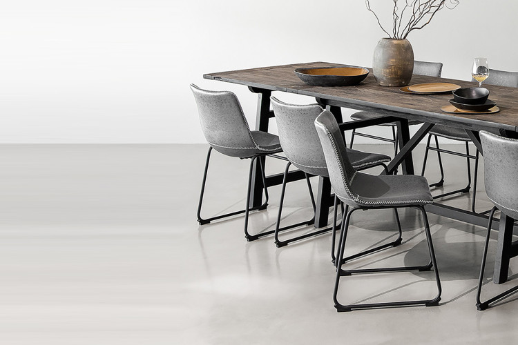 Martulus Dining Table + Halo Dining Chairs - Storm Grey -