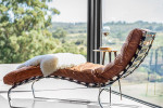 Morello Leather Chaise - Vintage Brown -