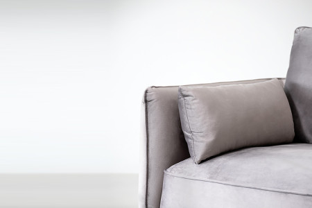 Emeline 3 Seater Couch - Velvet Dark Grey -