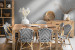 Clayden Tara 8 Seater Square Dining Set (1.6m) - Black & White -