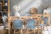 Clayden Tara 8 Seater Square Dining Set (1.6m) - Navy & White -