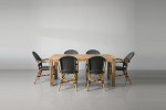 Clayden Bistro 6 Seater Dining Set (1.8m) - Grey -