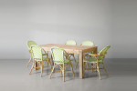 Clayden Bistro 6 Seater Dining Set (1.8m) - Green & White -