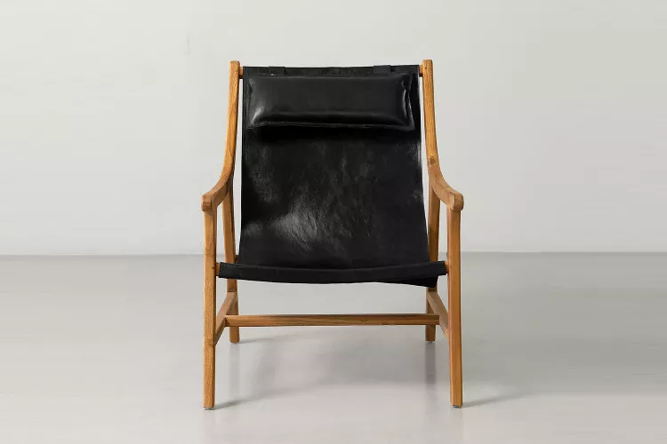 Harbin Leather Armchair - Black Living Room Furniture - 1
