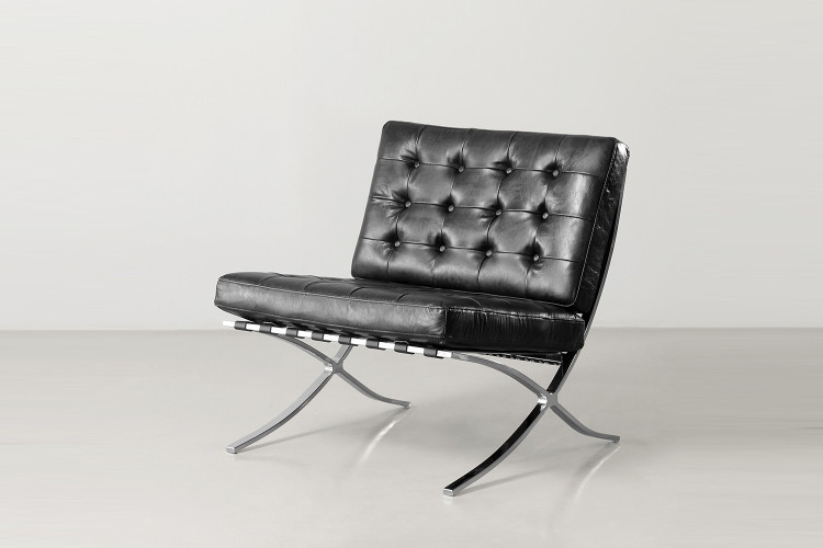 Replica Barcelona Leather Chair - Black