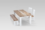 LIINA-DT190+BENCH1+CH01X2 - Waldorf Dining Table + 1 x Waldorf Bench + 2 x Waldorf Dining Chairs -