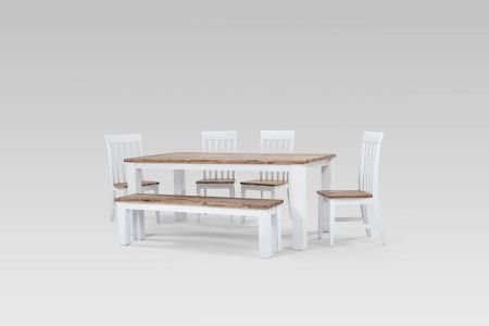 LIINA-DT190+BENCH1+CH01X4 - Waldorf Dining Table + 1 x Waldorf Bench + 4 x Waldorf Dining Chairs -