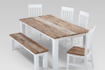 LIINA-DT190+BENCH1+CH01X4 - Waldorf Dining Table + 1 x Waldorf Bench + 4 x Waldorf Dining Chairs -