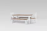 LIINA-DT190+BENCH1x2+CH01X2 - Waldorf Dining Table + 2 x Waldorf Benches + 2 x Waldorf Dining Chairs -
