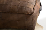 Makira Square Leather Ottoman - Large -