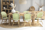 Clayden Bistro 6 Seater Dining Set (1.8m) - Green & White - 