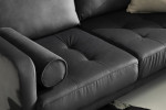 Hayden Velvet Corner Couch - Midnight -