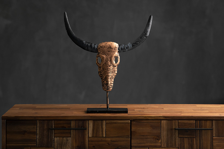 Metal Sculpture - Large - Bull Horns -