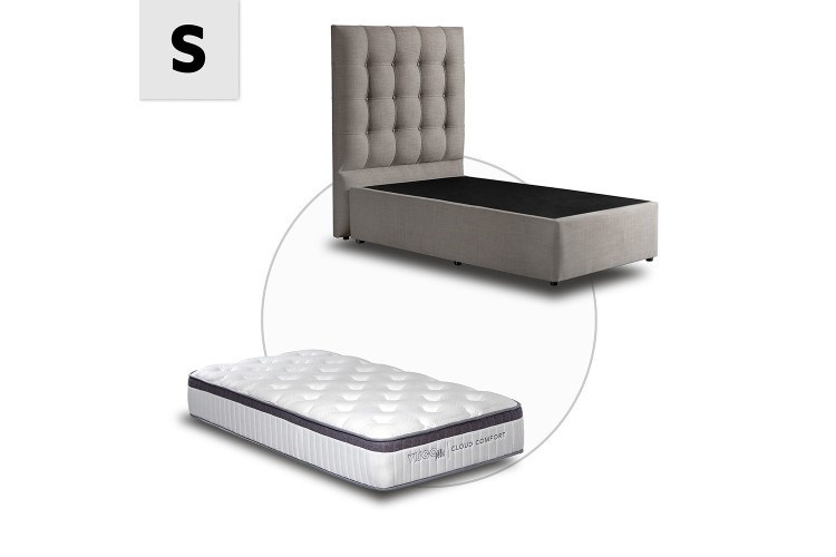 Single Bed - Single Mattress - Alaska Grey - Ariella Zoey Bed Combo - 