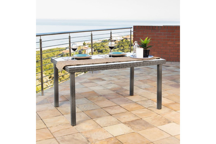 Durante 6 Seater Patio Dining Table - Brown