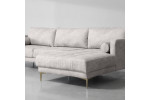 Velvet L-Shape Couch Dakar Stone - Hayden -