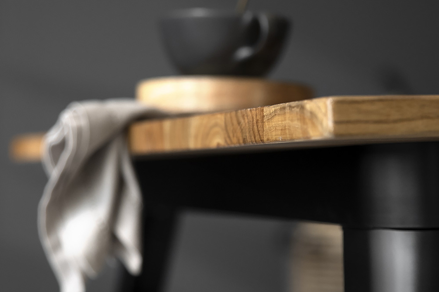 Odell Metal Dining Table Matt Black Cielo