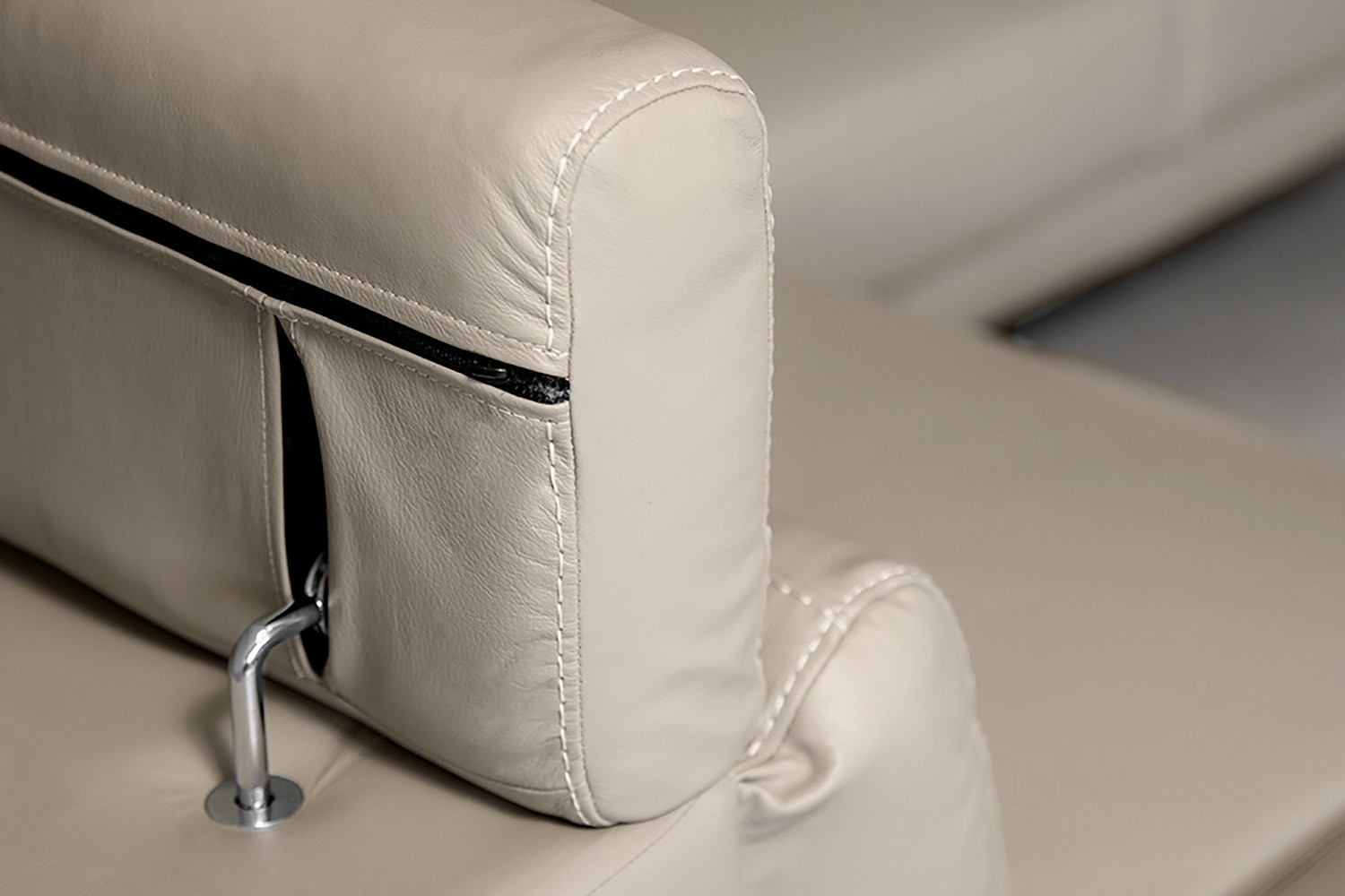 Laurence Leather Corner Couch Taupe Cielo