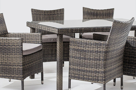 Durante 6 Seater Patio Dining Set - Brown | Patio Sets -