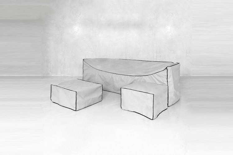 Zaneta Modular Patio Lounge Set - Protective Cover - Grey -