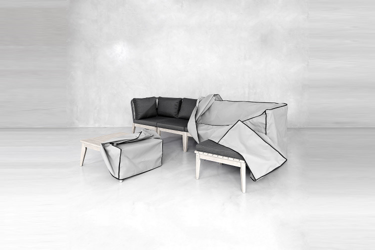 Zaneta Modular Patio Lounge Set - Protective Cover - Grey -