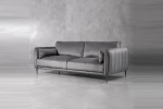 Ottavia 3 Seater Velvet Couch - Grey -