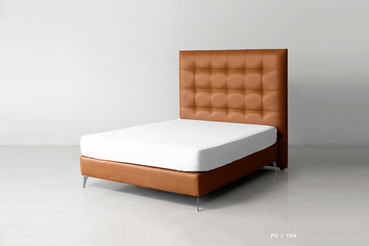 Ariella Maya Bed - Queen - Tan Queen Size Beds - 1