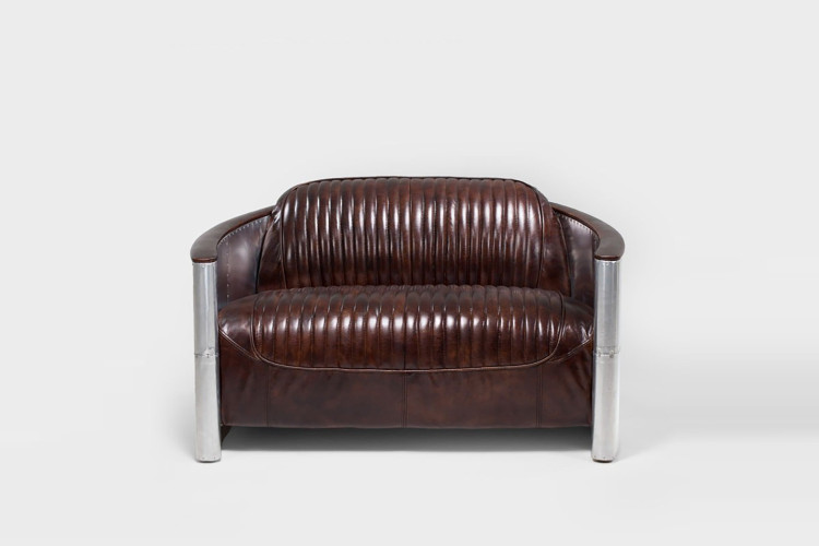 Spitfire 2 Seater Vintage Brown Leather Couch -