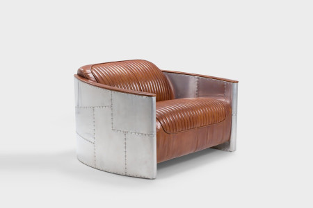 Spitfire 2 Seater Leather Couch - Tan