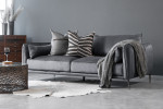Ottavia 3 Seater Velvet Couch - Grey - 