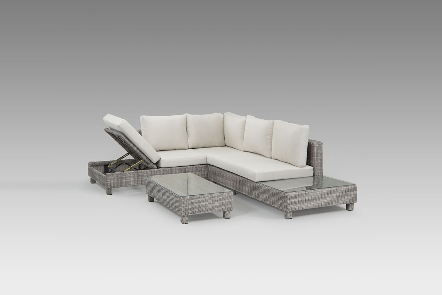 Milan Daybed Corner Patio Set Titanium Cielo