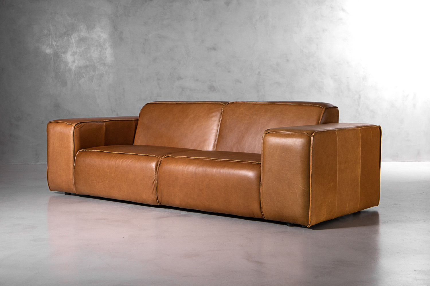 Jagger 3-Seater Leather Couch - Desert Tan | Cielo