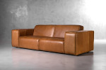 Jagger 3 Seater Leather Couch - Desert Tan Leather Couches - 3