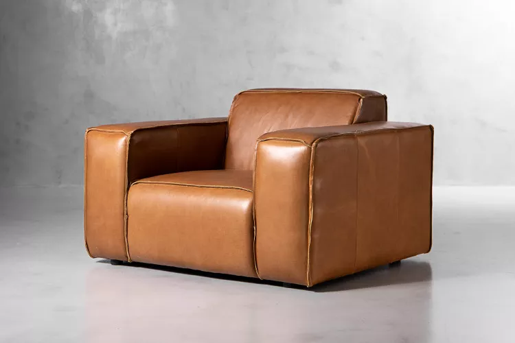 Jagger Leather Armchair - Desert Tan Leather Armchairs - 1