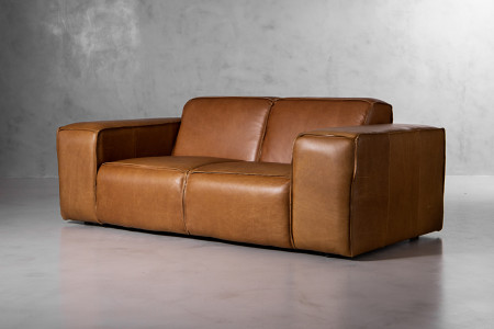 Jagger 2 Seater Leather Couch - Desert Tan Leather Couches - 4
