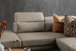Laurence Leather Corner Couch - Taupe Living Room Furniture - 4