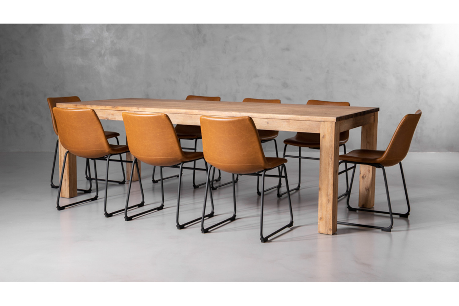 Vancouver Harvey 8-Seater Dining Set 2.4m - Tan | Cielo