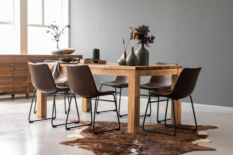 Vancouver Harvey 6 Seater Dining Set (1.6m) - Dark Brown All Dining Sets - 5