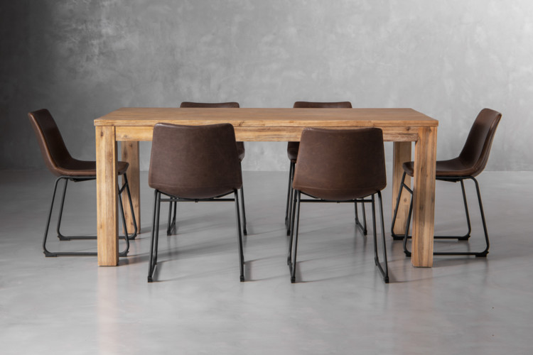 Vancouver Harvey 6 Seater Dining Set (1.6m) - Dark Brown All Dining Sets - 5