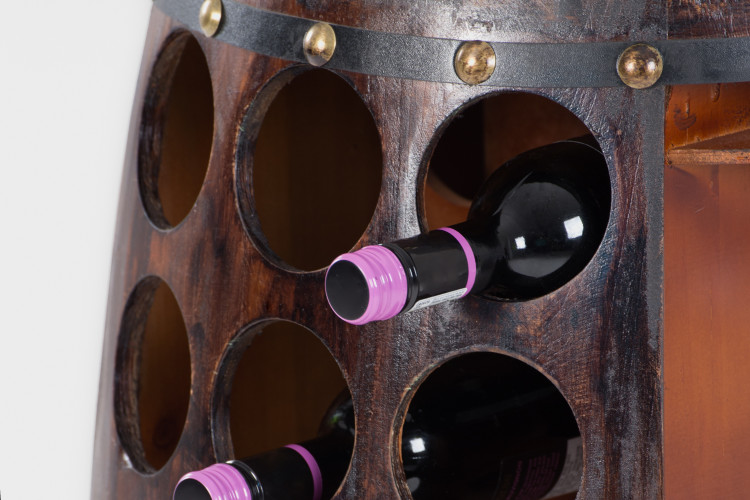 42 Bottle Wine Rack Barrel Decor - 1