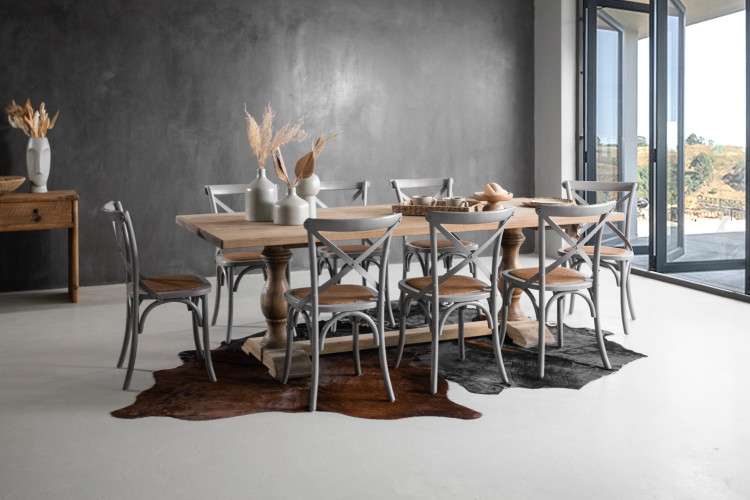 Bordeaux La Rochelle 8 Seater Dining Set - Rustic Grey  - 2.4m 8 Seater Dining Sets - 4