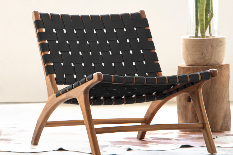 Camdyn Leather Chair - Black
